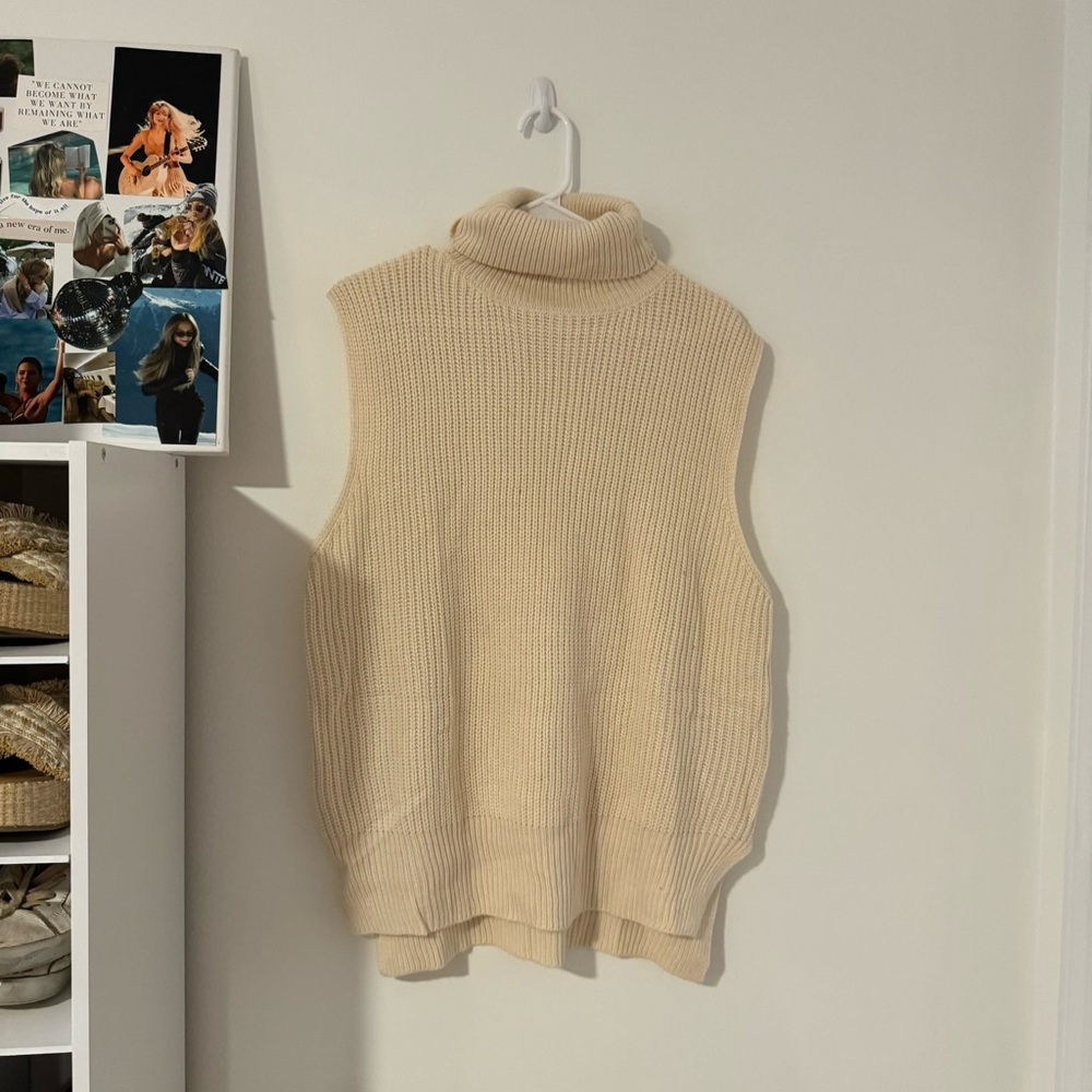 petal and pup mock neck knit sweater tank top size medium